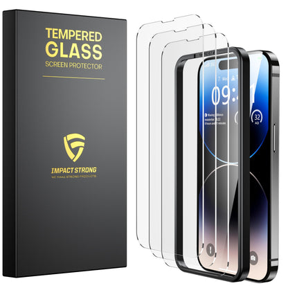 ImpactStrong 3-Pack Glass Protector for iPhone 15/16, 6.1