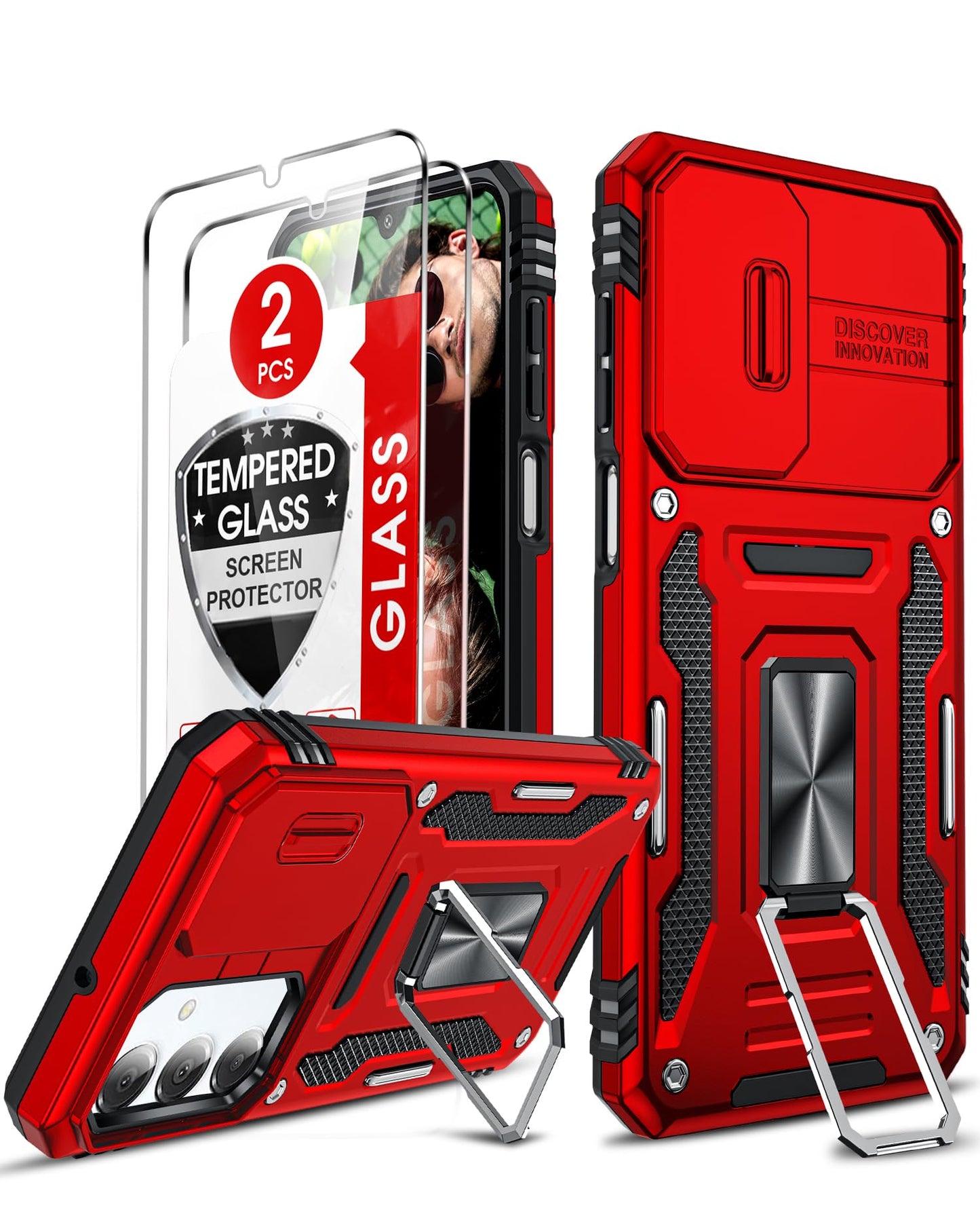 LeYi Samsung S25 FE Case with Camera Cover & Stand