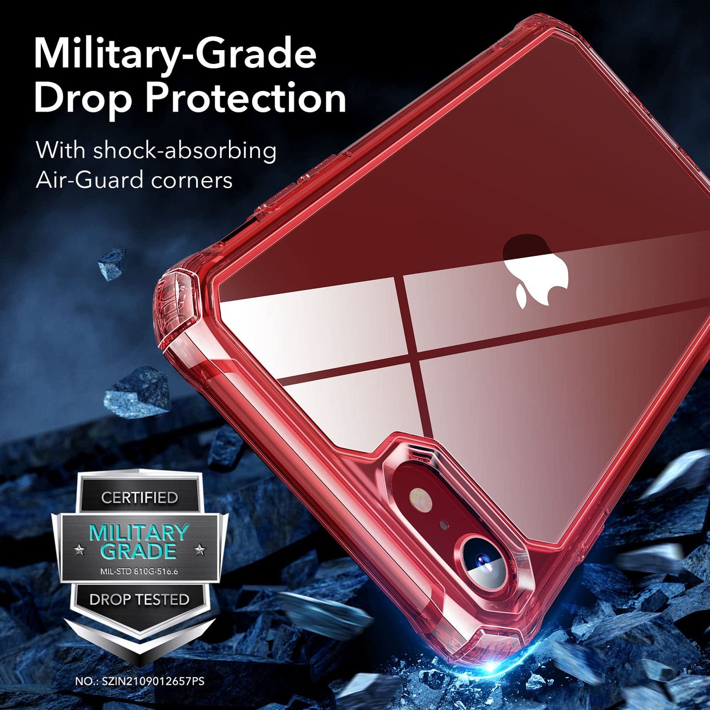 ESR for iPhone SE (2022) Case, iPhone SE (2020) and iPhone 8, Military-Grade Protection, Shock-Absorbing Corners, Yellowing-Resistant Back, Phone Case for SE 3/2, Air Armor Case, Clear Black
