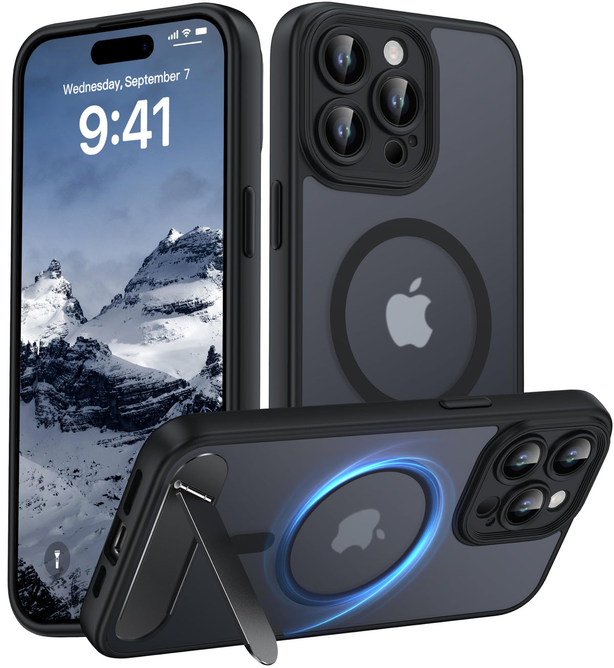 for Google Pixel 11/Pixel 11 Pro Case, Built-in Stand, Black