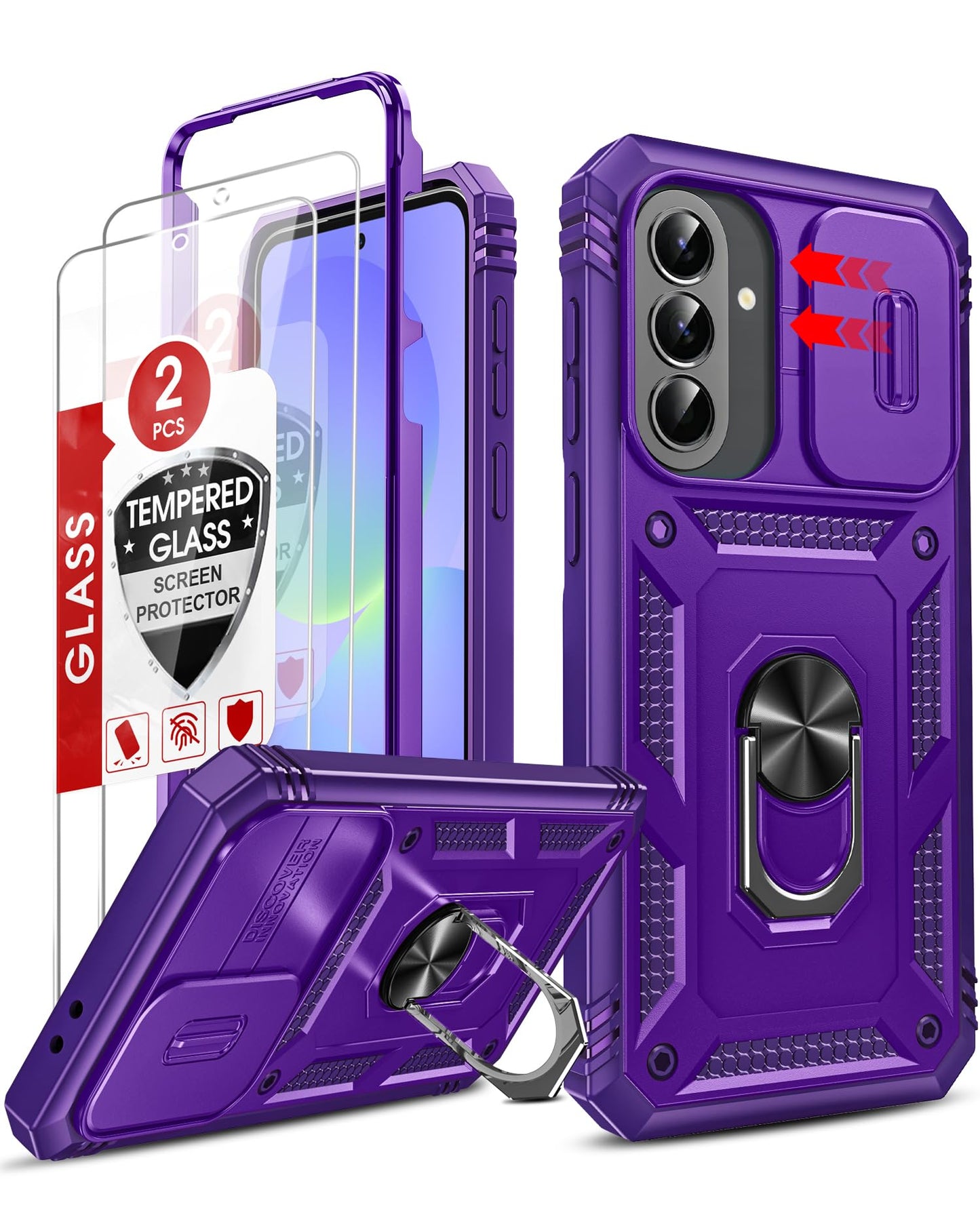 LeYi Samsung S25 FE Case with Camera Cover & Stand