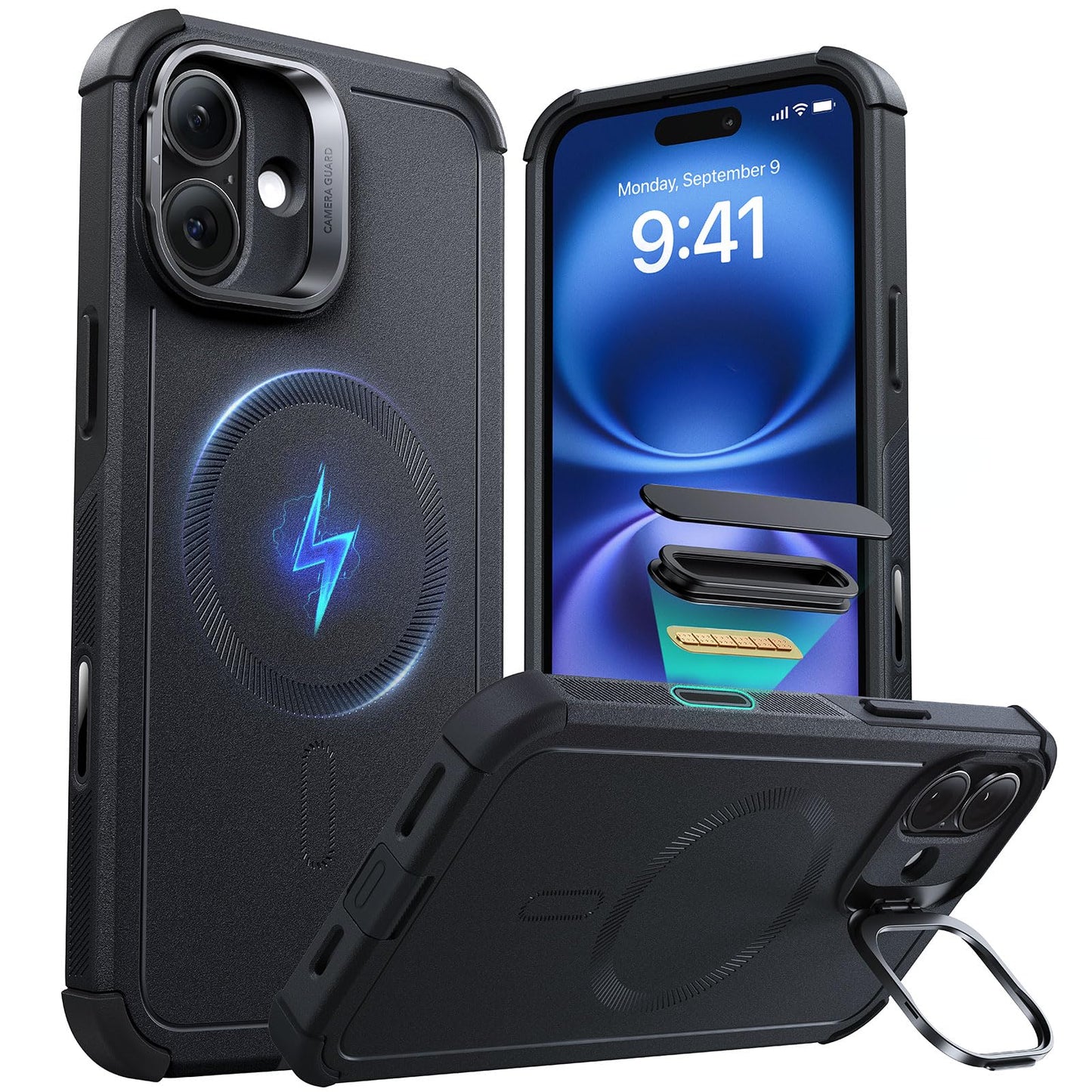 ESR Air Armor: Clear Black Military-Grade iPhone Case