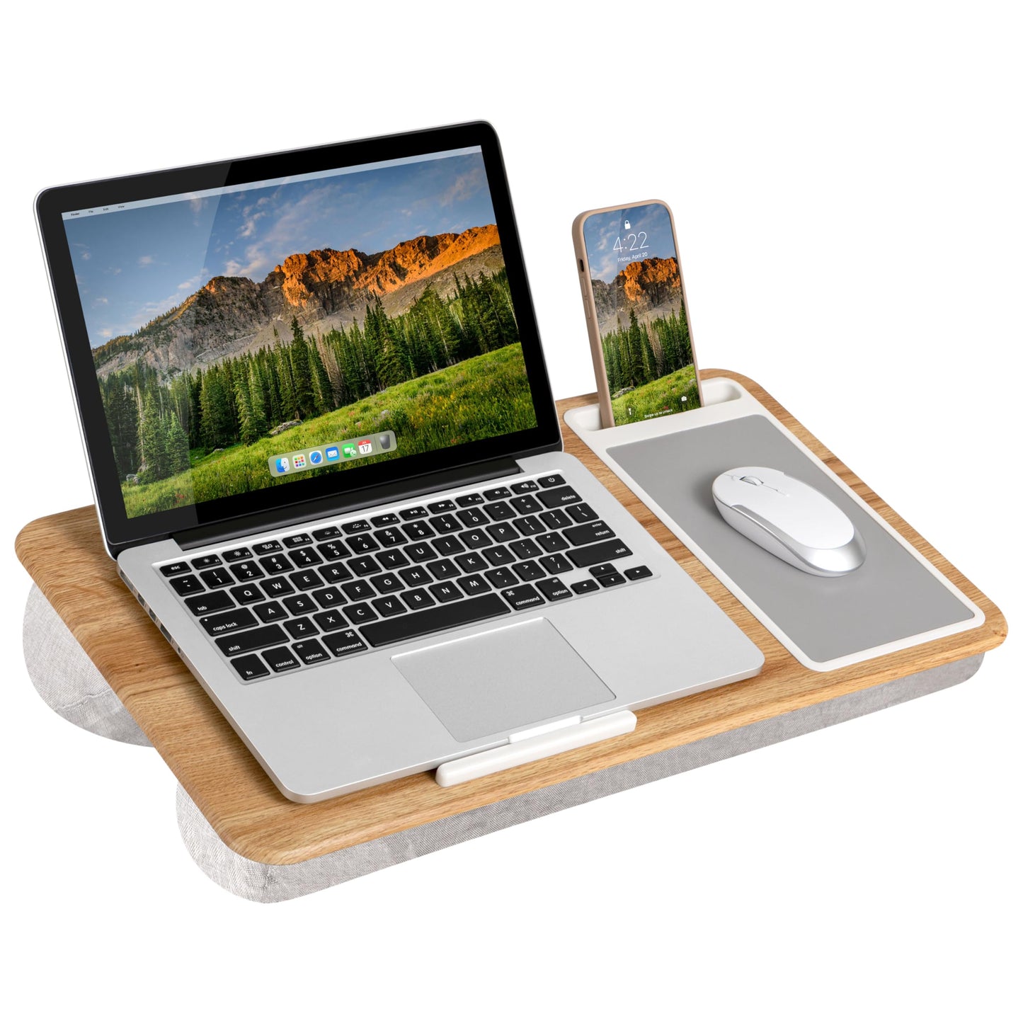 PinkComfort Lap Desk: Device Ledge & Phone Holder