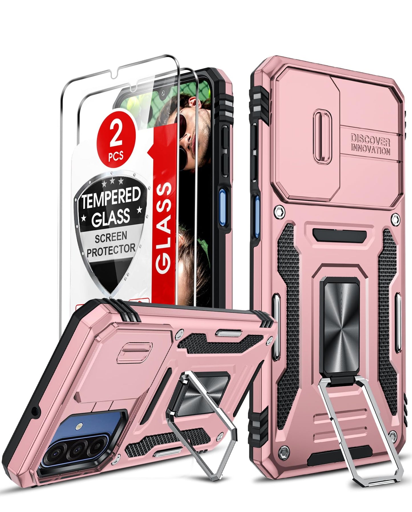 LeYi Samsung S25 FE Case with Camera Cover & Stand