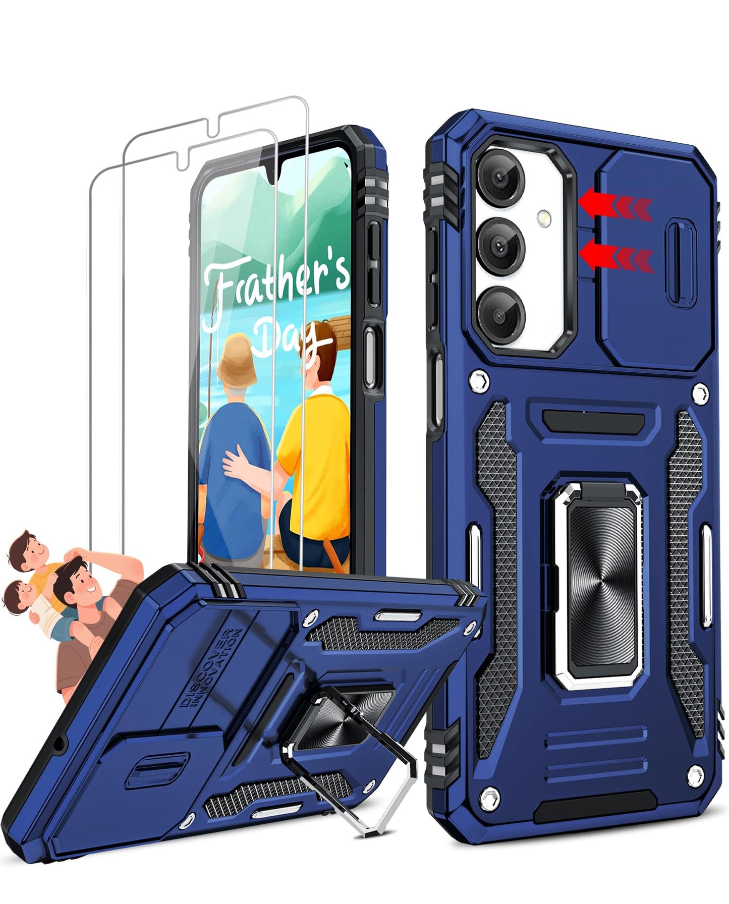 LeYi Samsung S25 FE Case with Camera Cover & Stand