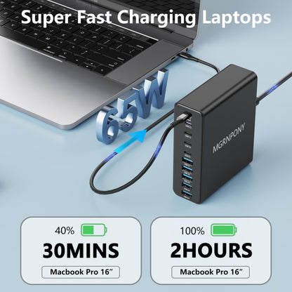 PowerHub 320: High-Speed 10-Port USB-C Charger