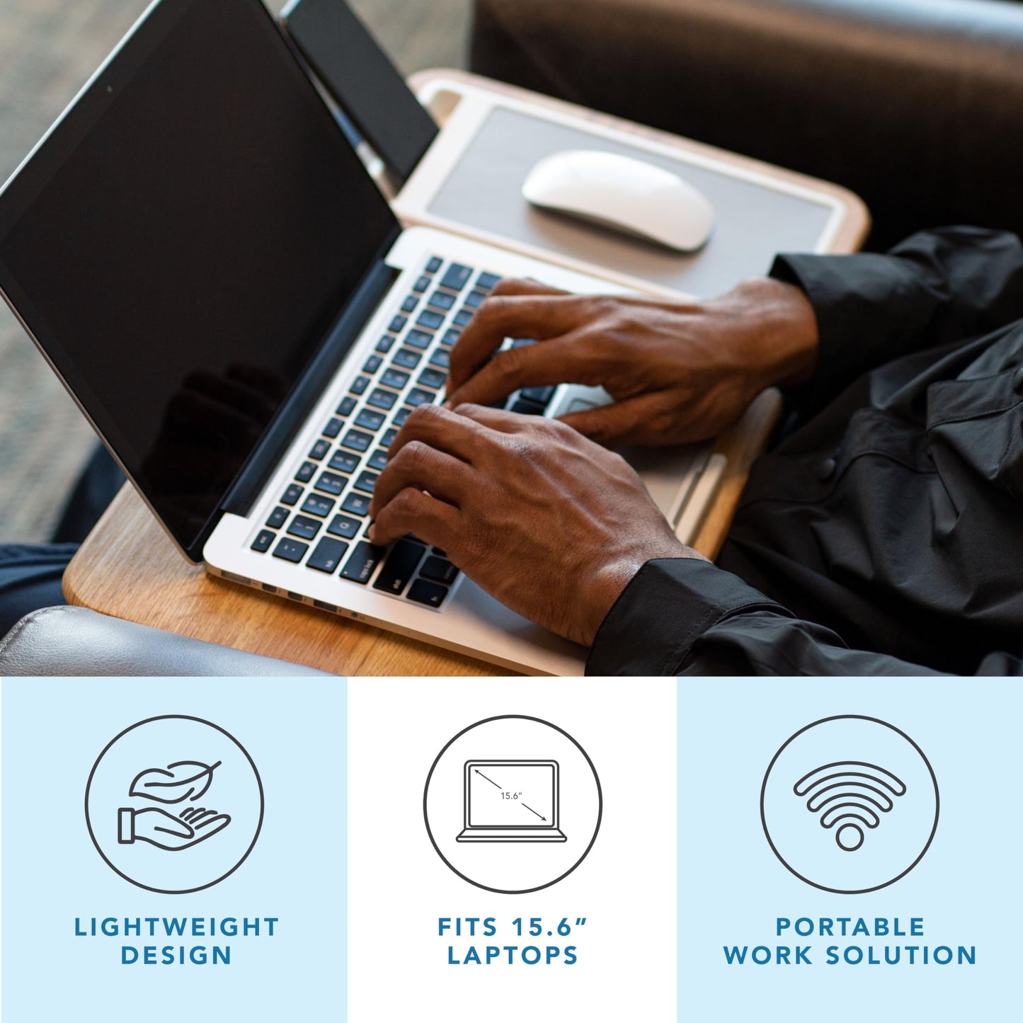 PinkComfort Lap Desk: Device Ledge & Phone Holder