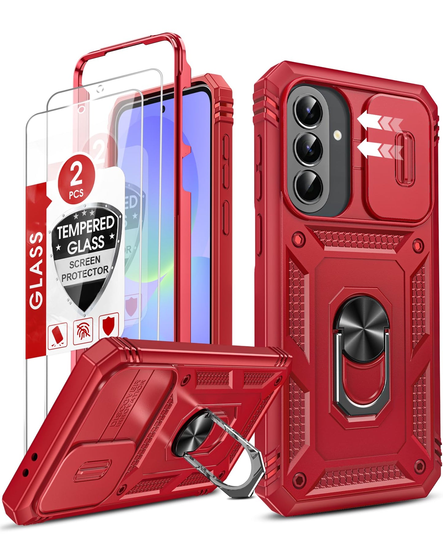 LeYi Samsung S25 FE Case with Camera Cover & Stand