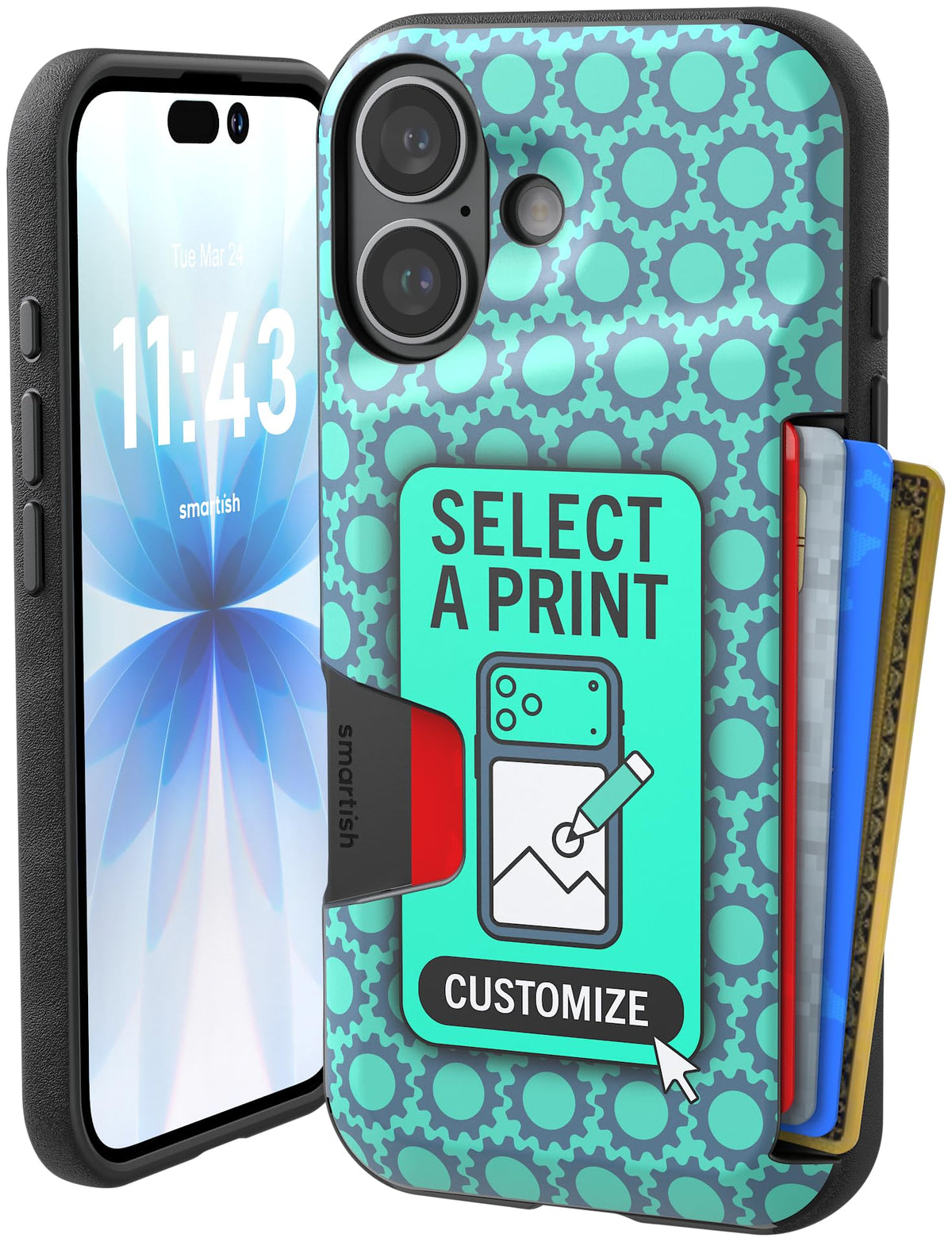 Smartish iPhone 18 Pro/17 Pro Wallet Case, Wallet Slayer V1, Cherry Blossom