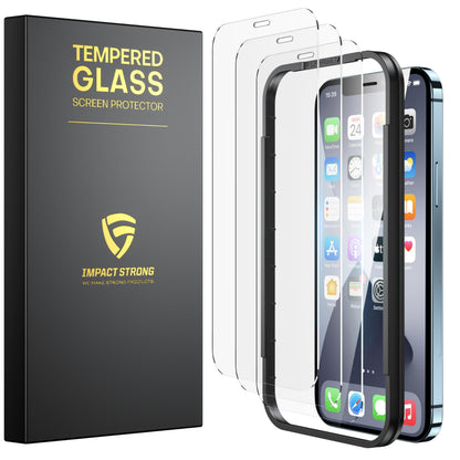 ImpactStrong 3-Pack Glass Protector for iPhone 15/16, 6.1