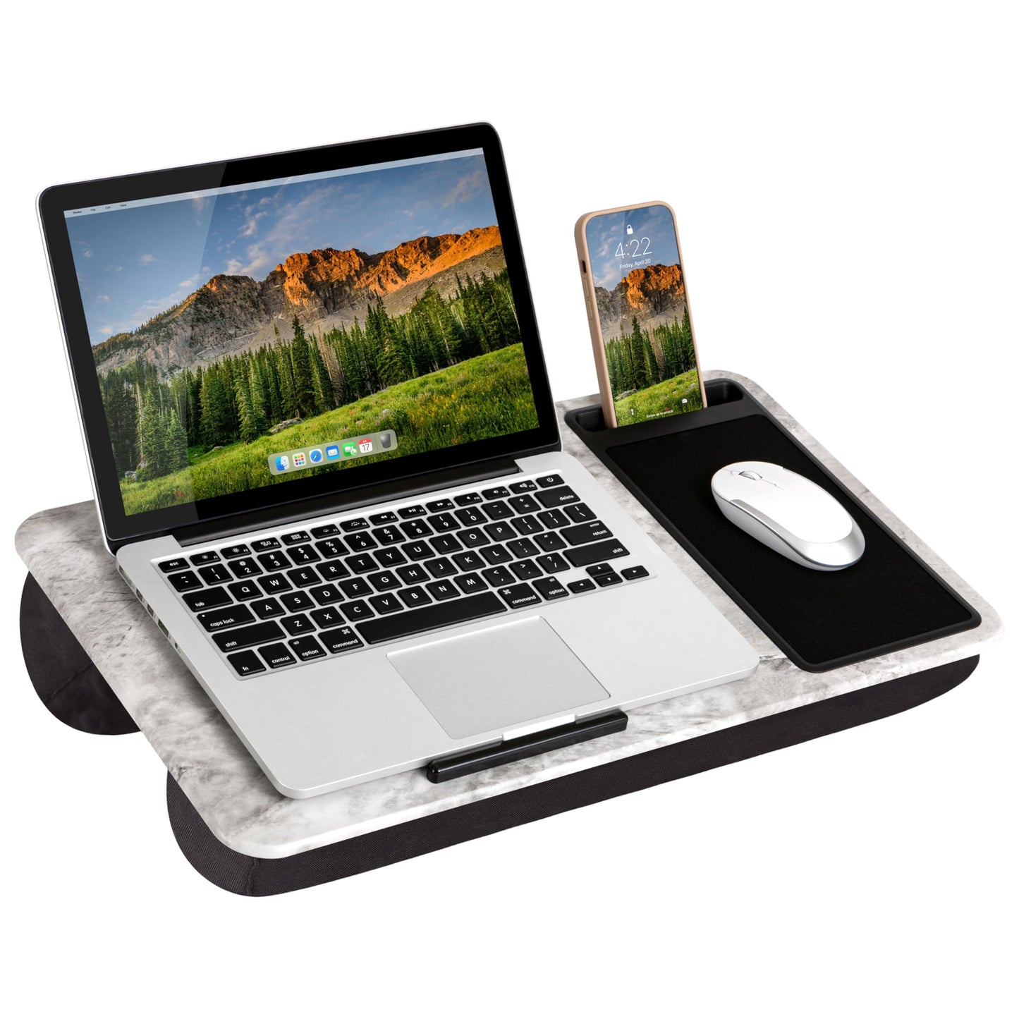 PinkComfort Lap Desk: Device Ledge & Phone Holder