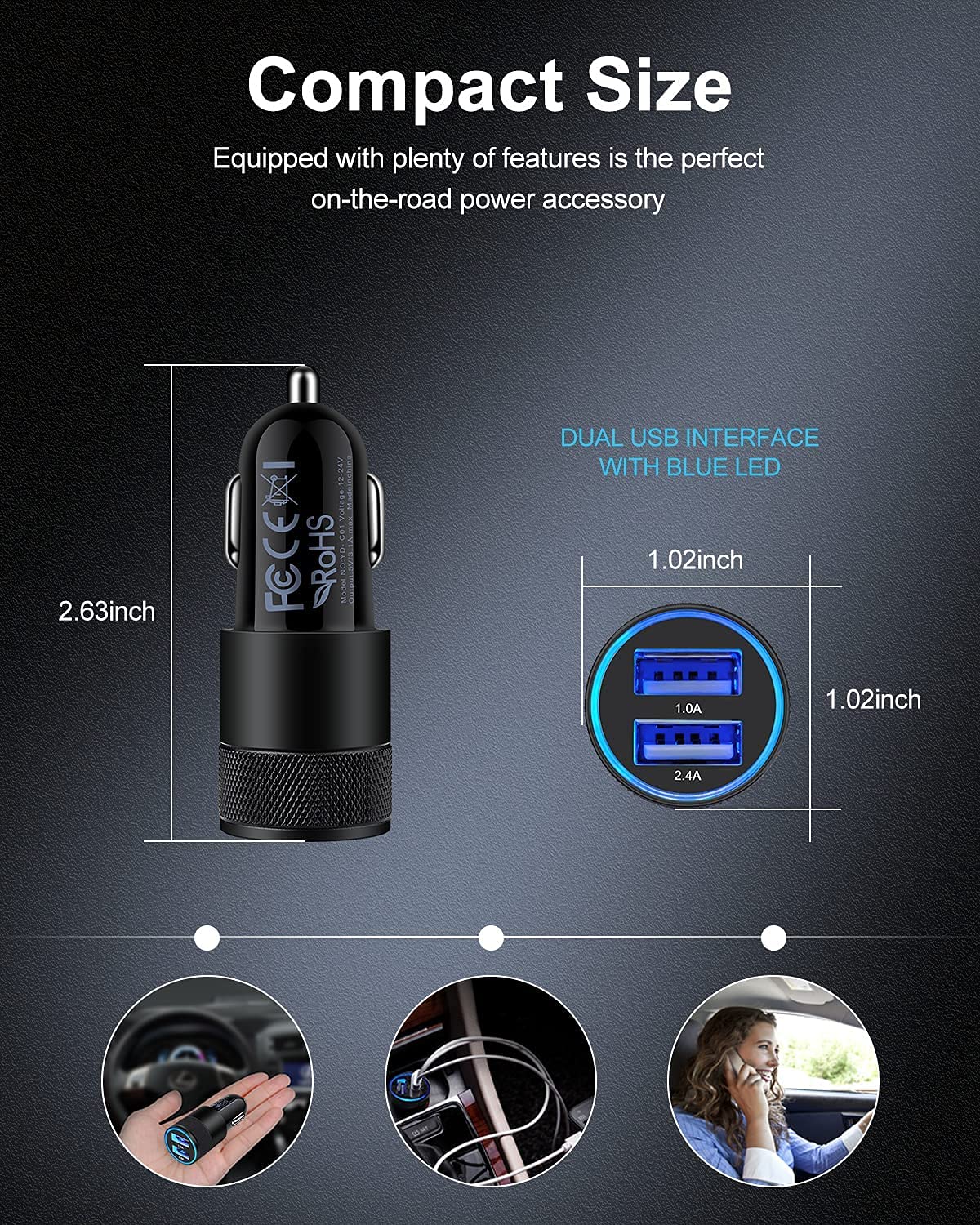 DualBoost Car Charger: Fast 3.4A 2-Pack USB Adapter