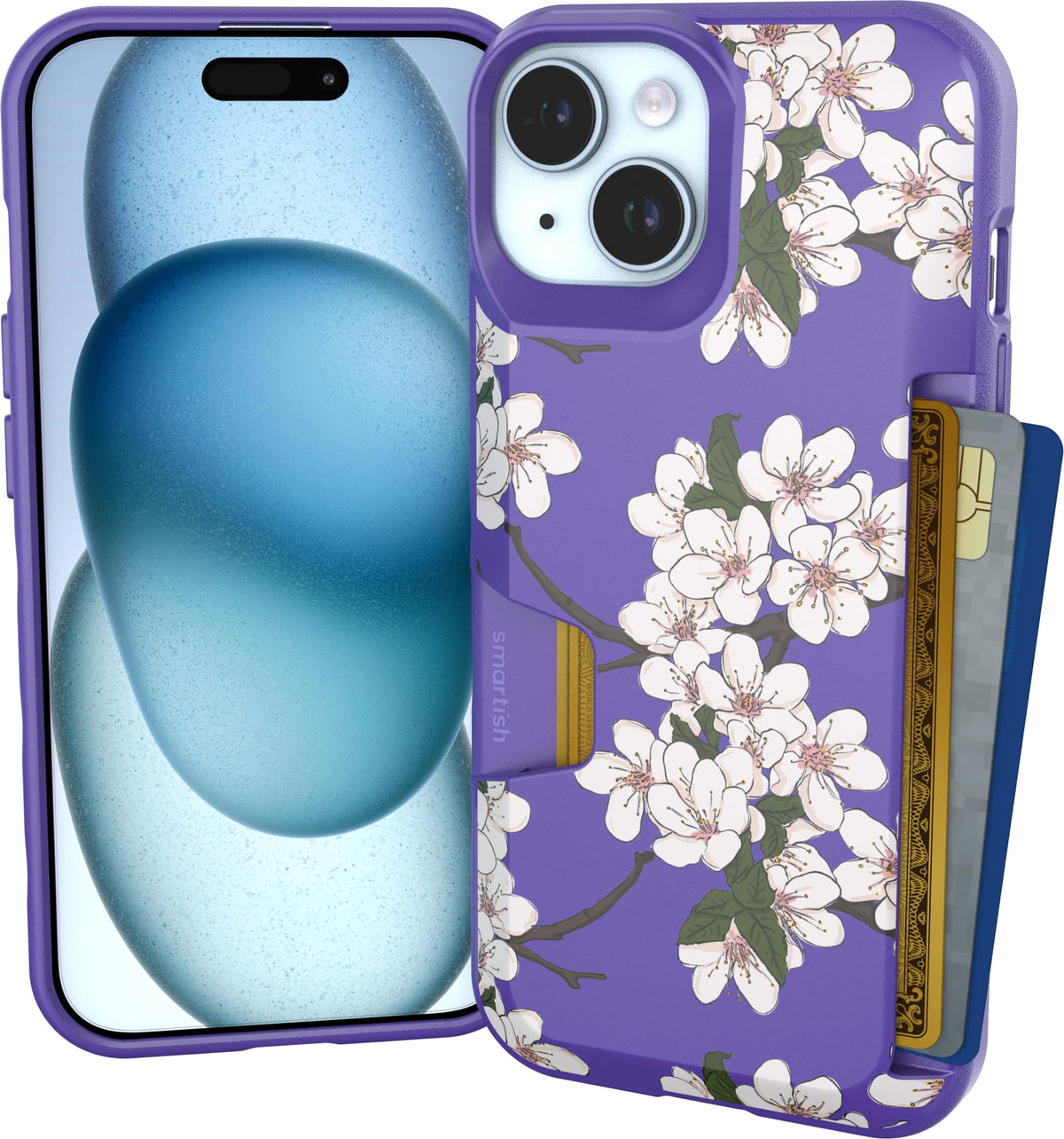 Smartish iPhone 18 Pro/17 Pro Wallet Case, Wallet Slayer V1, Cherry Blossom