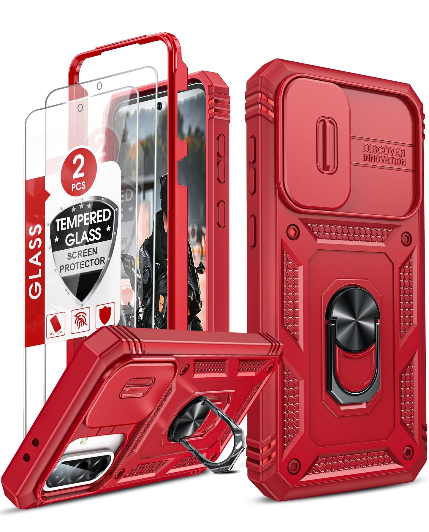LeYi Samsung S25 FE Case with Camera Cover & Stand