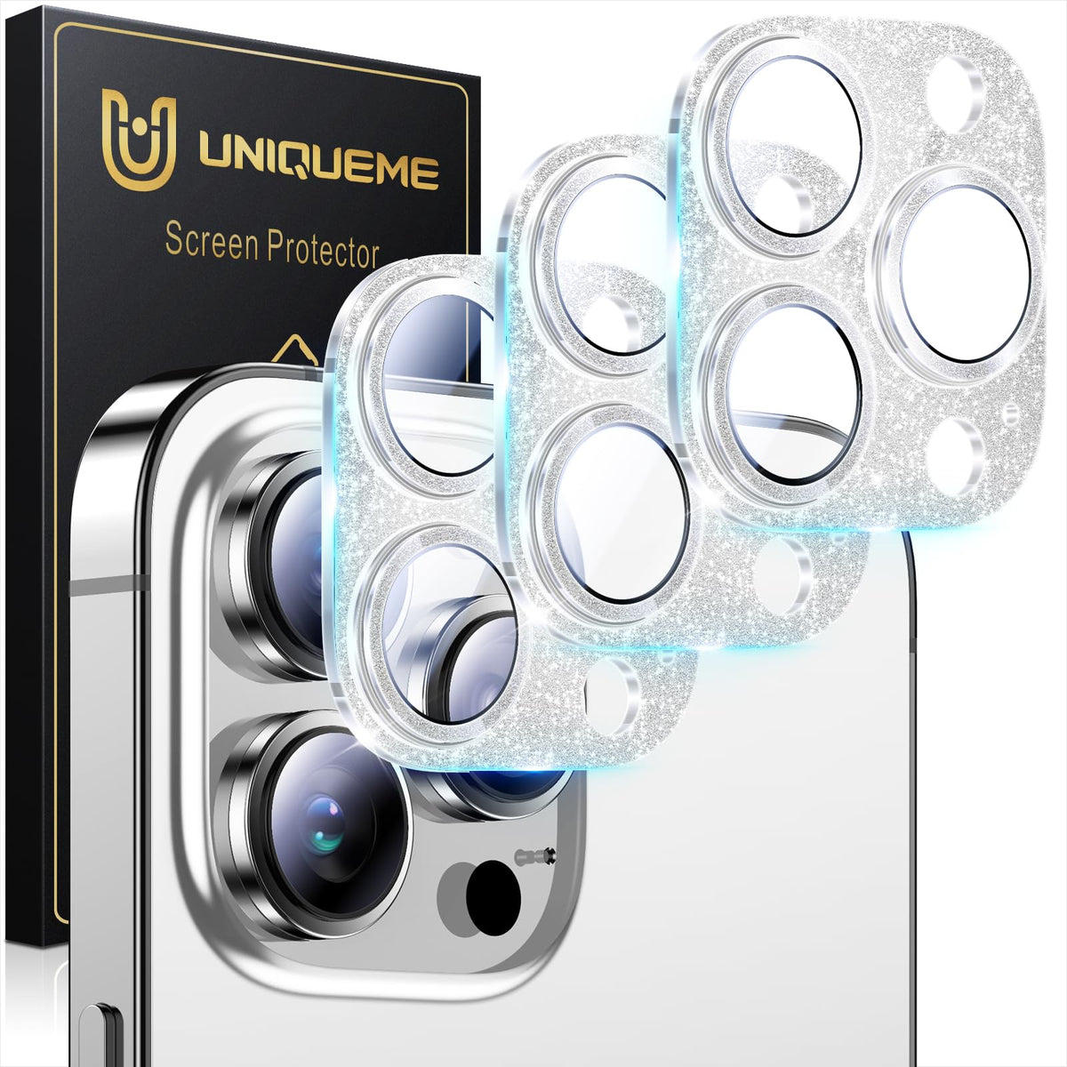 UniqueMe for 3 Pack iPhone 16 Pro/iPhone 16 Pro Max Camera Lens Protector