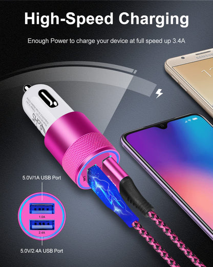 DualBoost Car Charger: Fast 3.4A 2-Pack USB Adapter