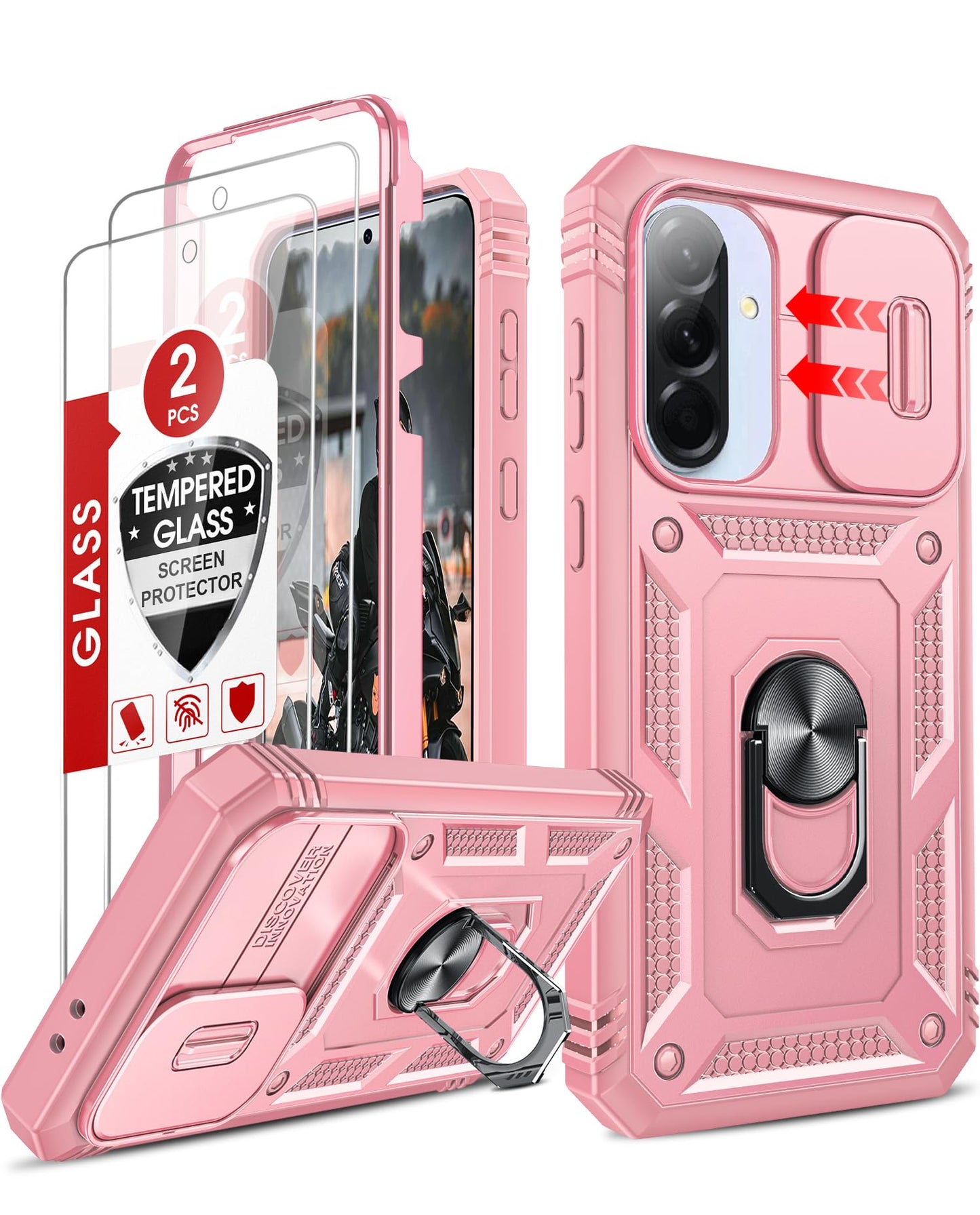 LeYi Samsung S25 FE Case with Camera Cover & Stand
