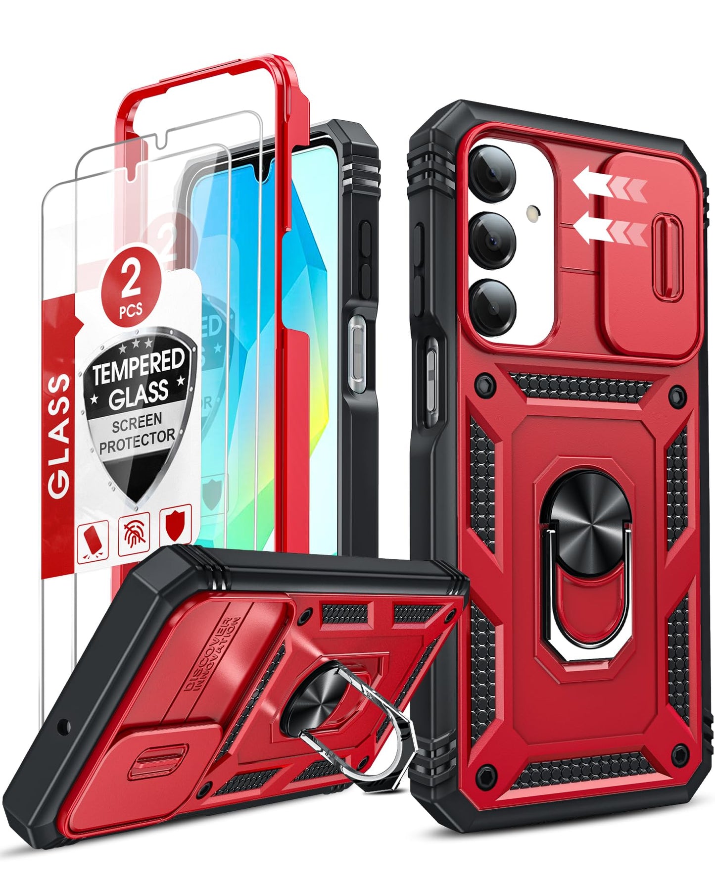 LeYi Samsung S25 FE Case with Camera Cover & Stand