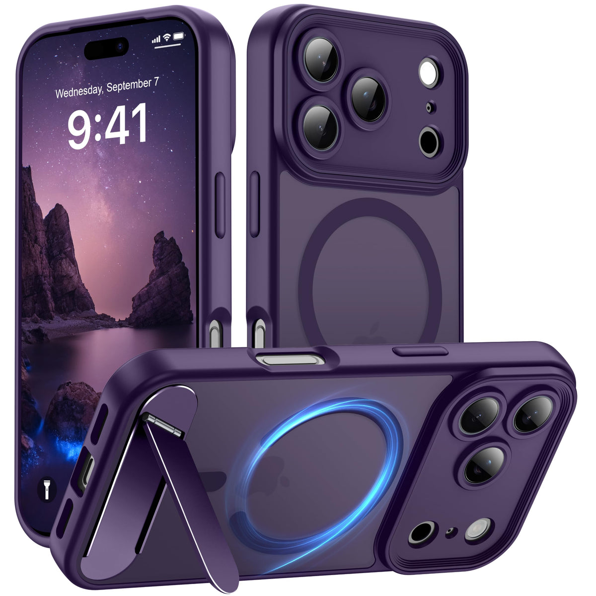 for Google Pixel 11/Pixel 11 Pro Case, Built-in Stand, Black