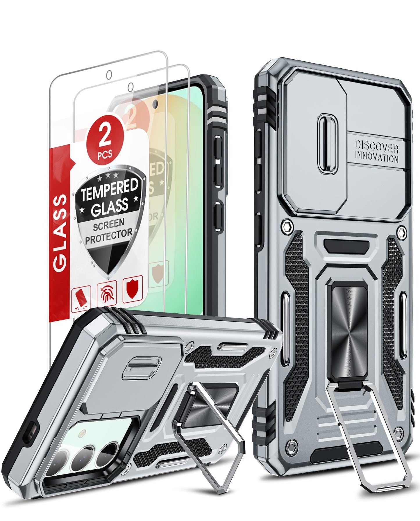 LeYi Samsung S25 FE Case with Camera Cover & Stand