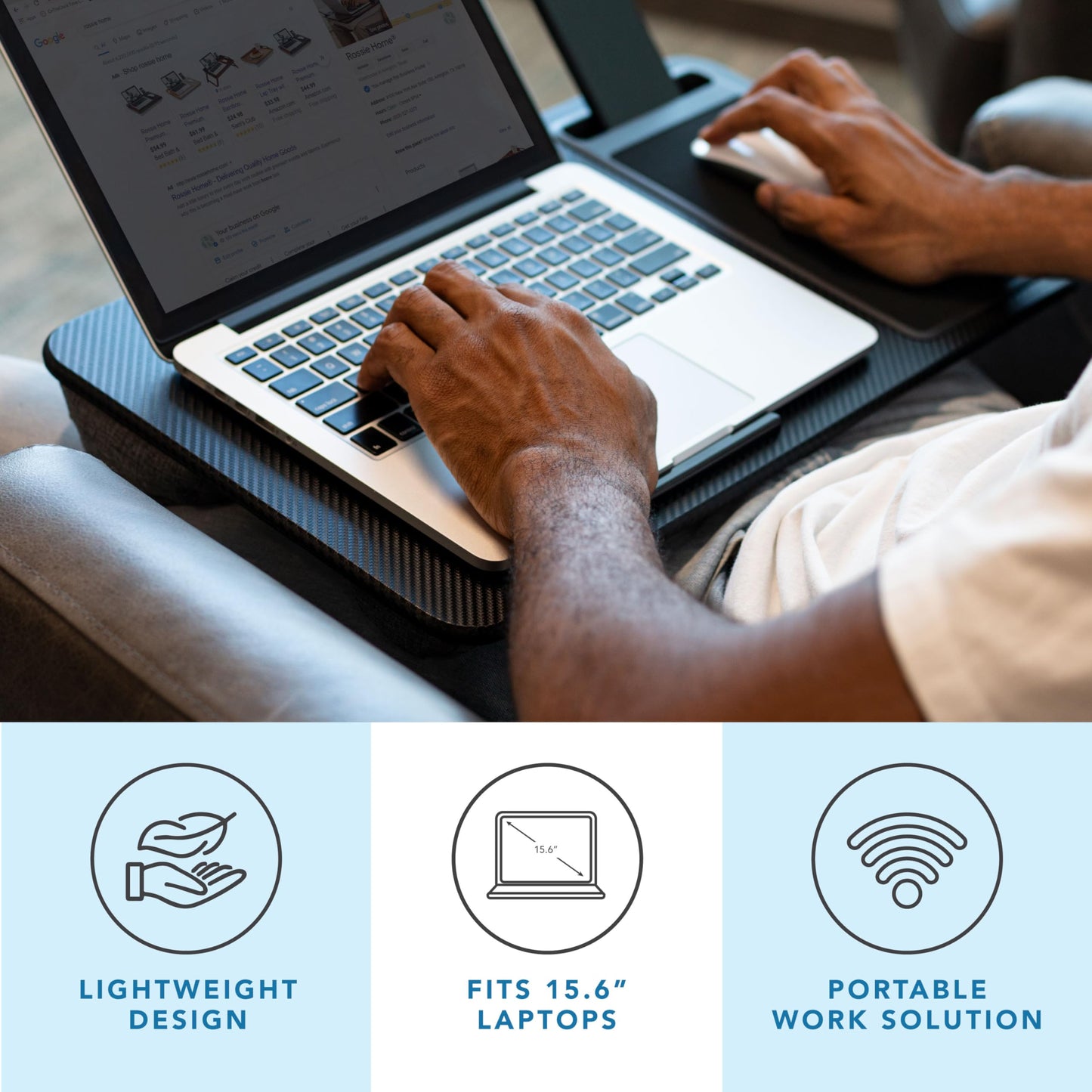 PinkComfort Lap Desk: Device Ledge & Phone Holder