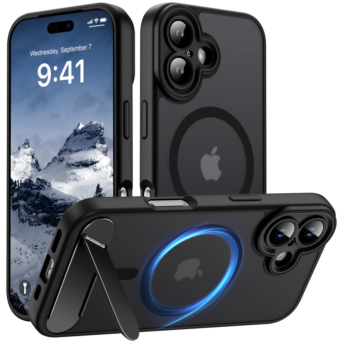 for Google Pixel 11/Pixel 11 Pro Case, Built-in Stand, Black