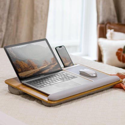 PinkComfort Lap Desk: Device Ledge & Phone Holder