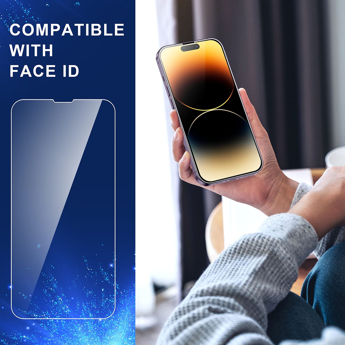 ImpactStrong 3-Pack Glass Protector for iPhone 15/16, 6.1