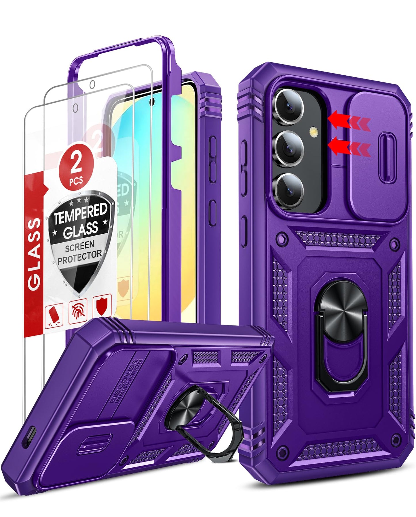 LeYi Samsung S25 FE Case with Camera Cover & Stand