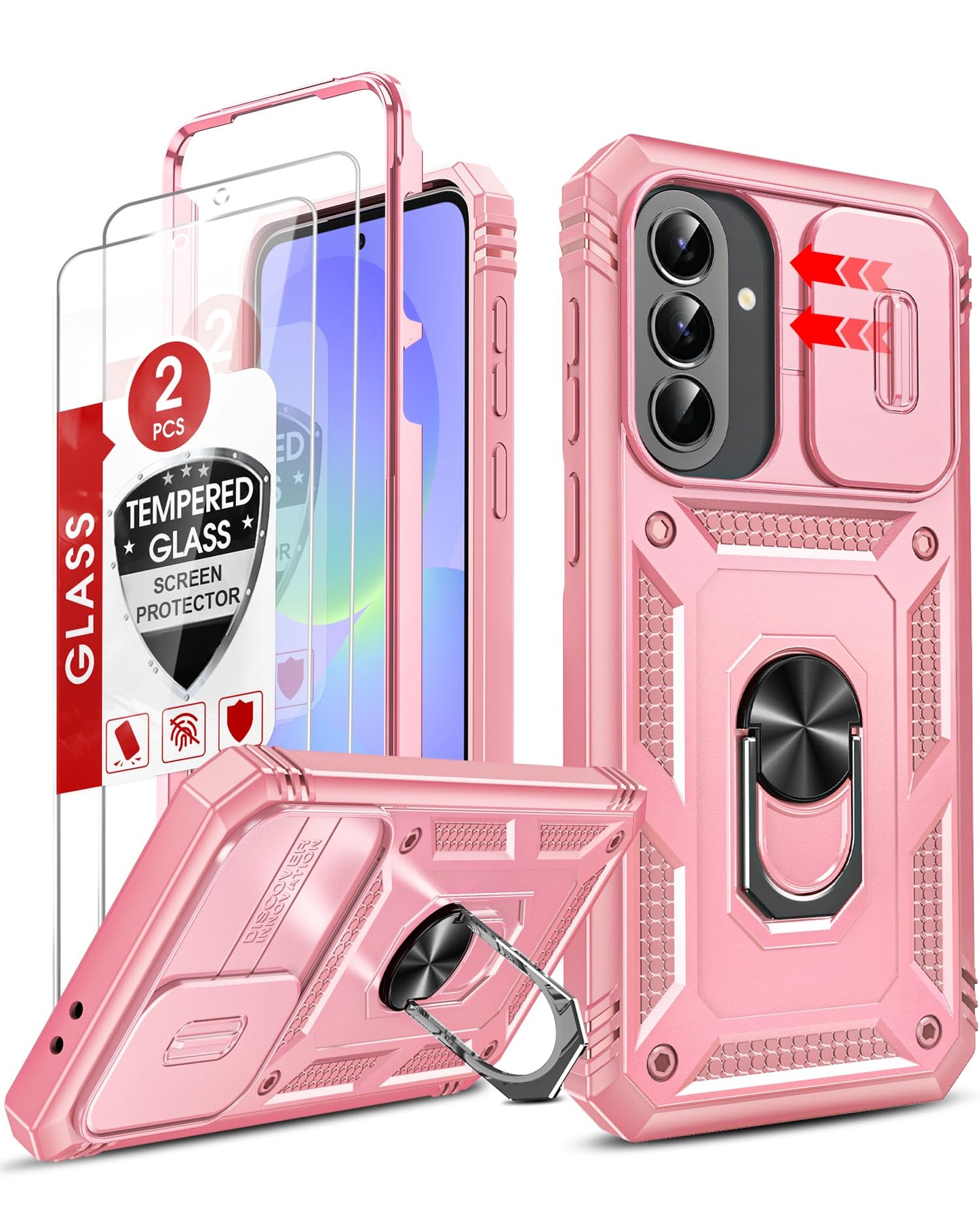 LeYi Samsung S25 FE Case with Camera Cover & Stand