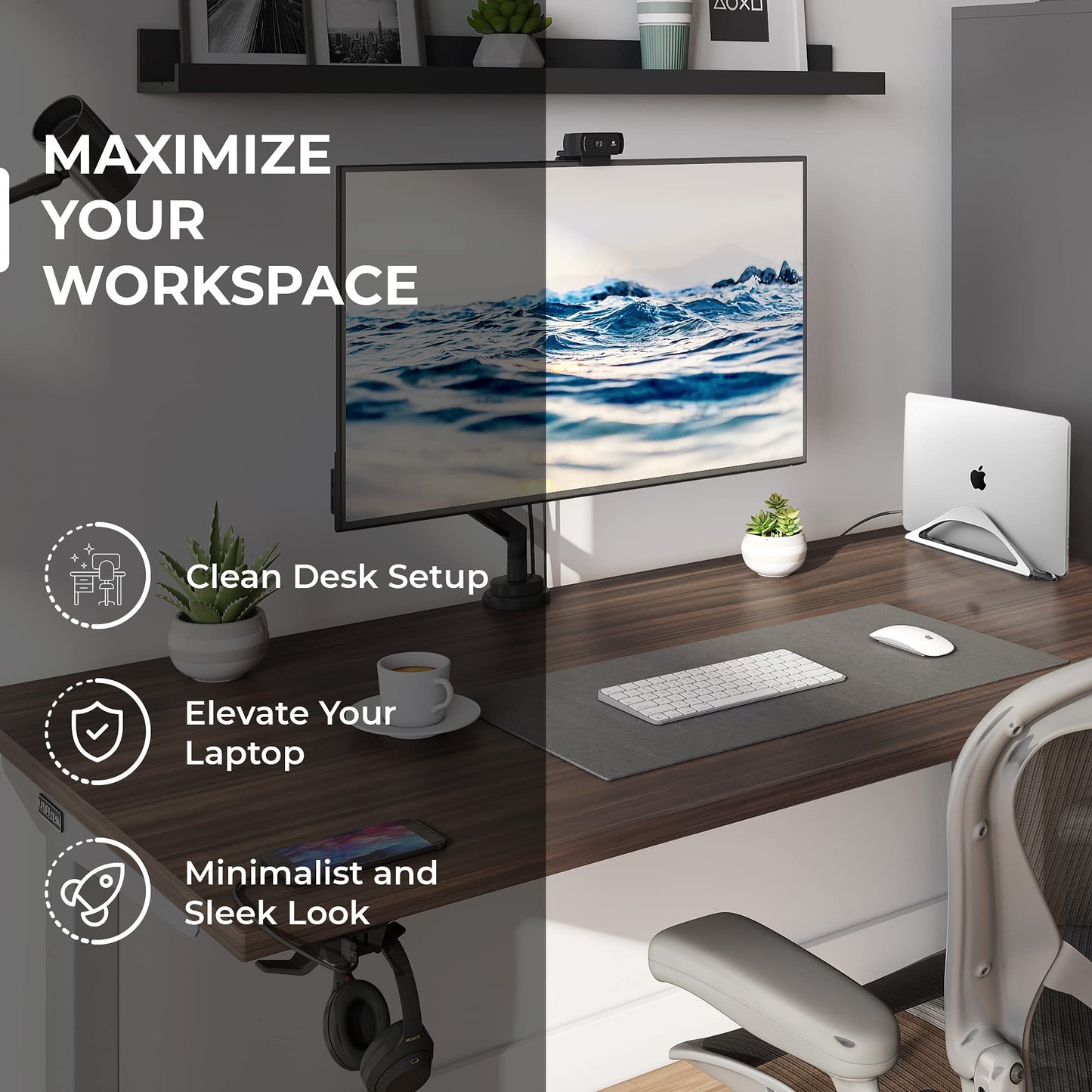 BlackRise: Adjustable Vertical Laptop Dock Stand