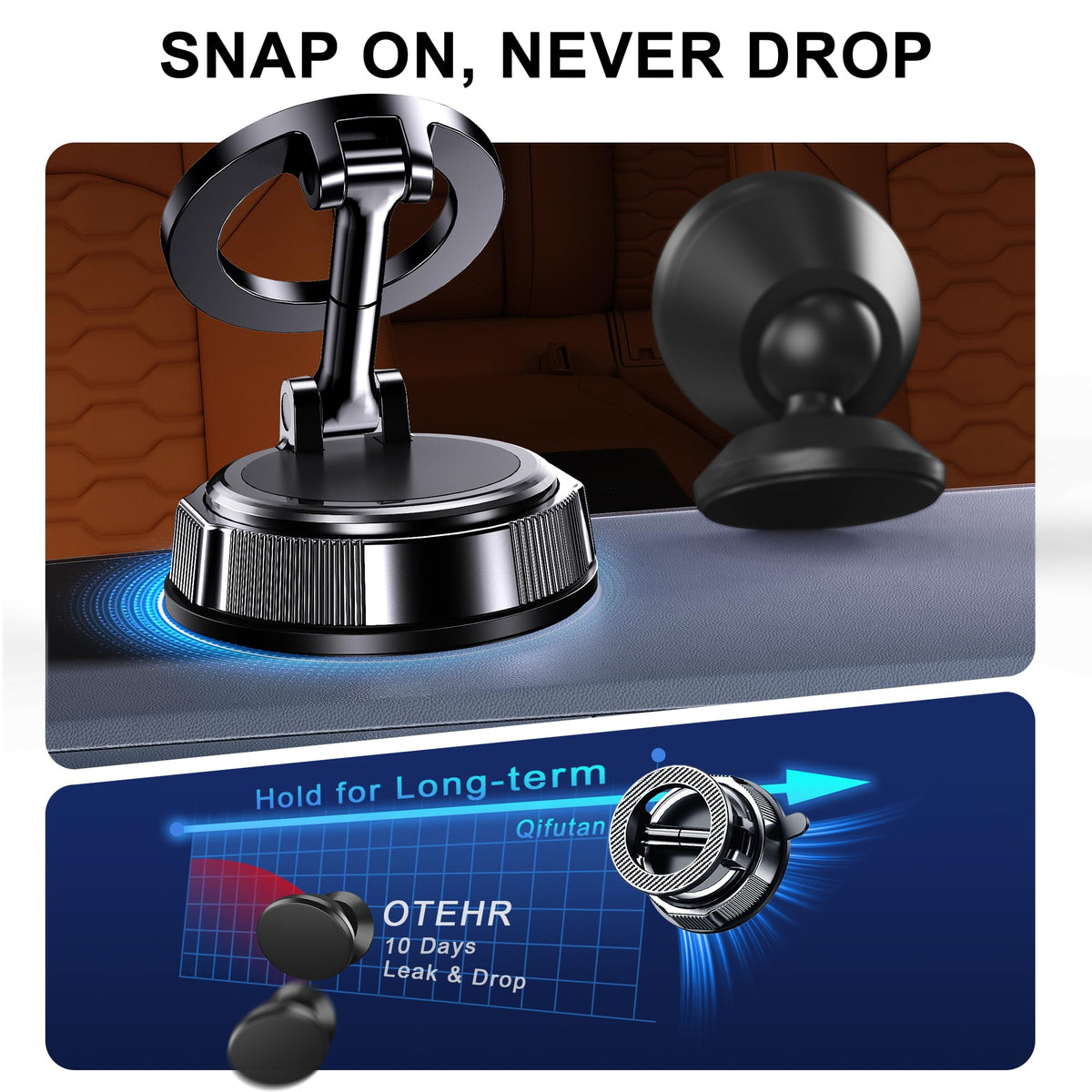 Qifutan Cell Phone Holder for Car Mount Car Vent Phone Mount, 360° Rotatable, Hands-Free Air Vent Holder for iPhone Smartphones Camera Mounts(4-7 Inch)
