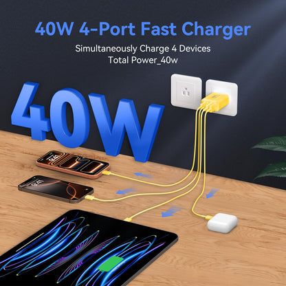 USB C Wall Charger Block, 40W USB Type C iPhone Charger Fast Charging Block