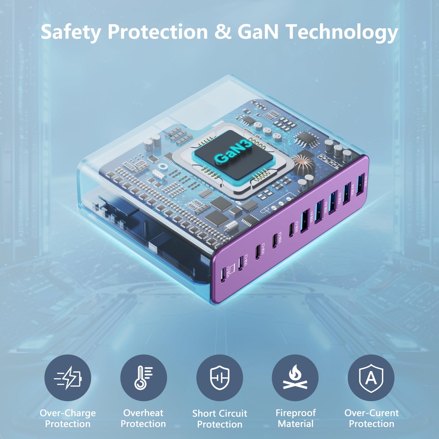 PowerHub 320: High-Speed 10-Port USB-C Charger