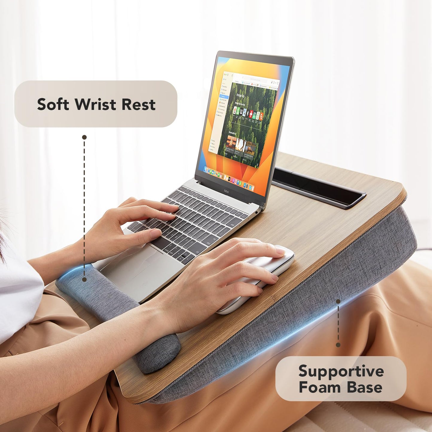 CushyLap Desk: Portable Laptop Stand & Storage
