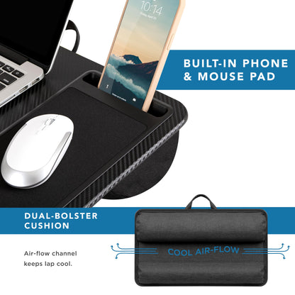 PinkComfort Lap Desk: Device Ledge & Phone Holder