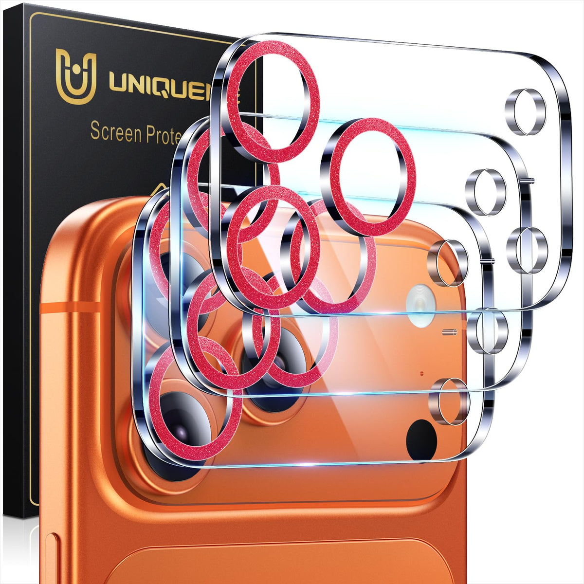 UniqueMe for 3 Pack iPhone 16 Pro/iPhone 16 Pro Max Camera Lens Protector