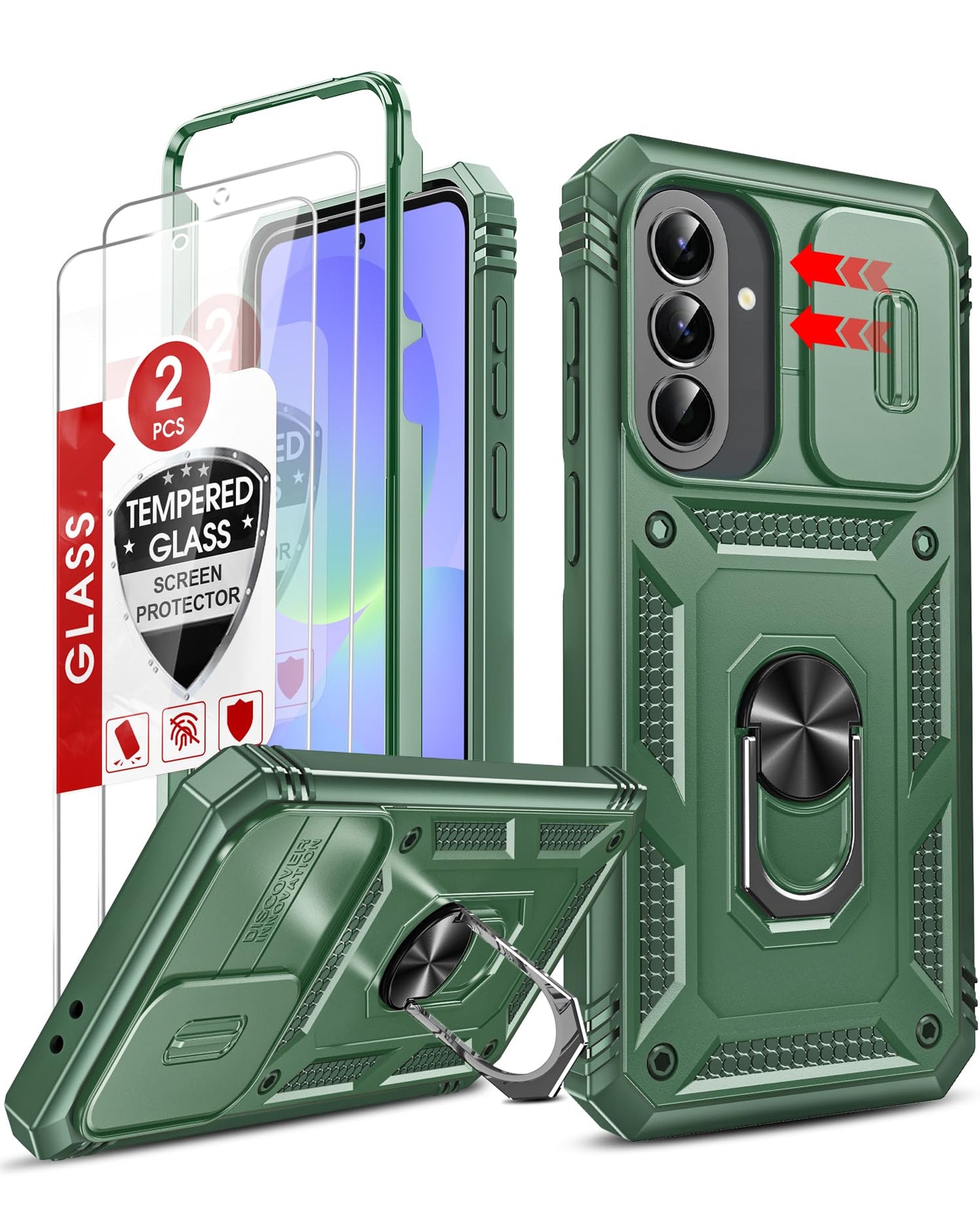 LeYi Samsung S25 FE Case with Camera Cover & Stand