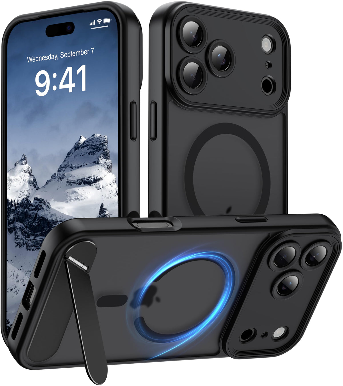 for Google Pixel 11/Pixel 11 Pro Case, Built-in Stand, Black