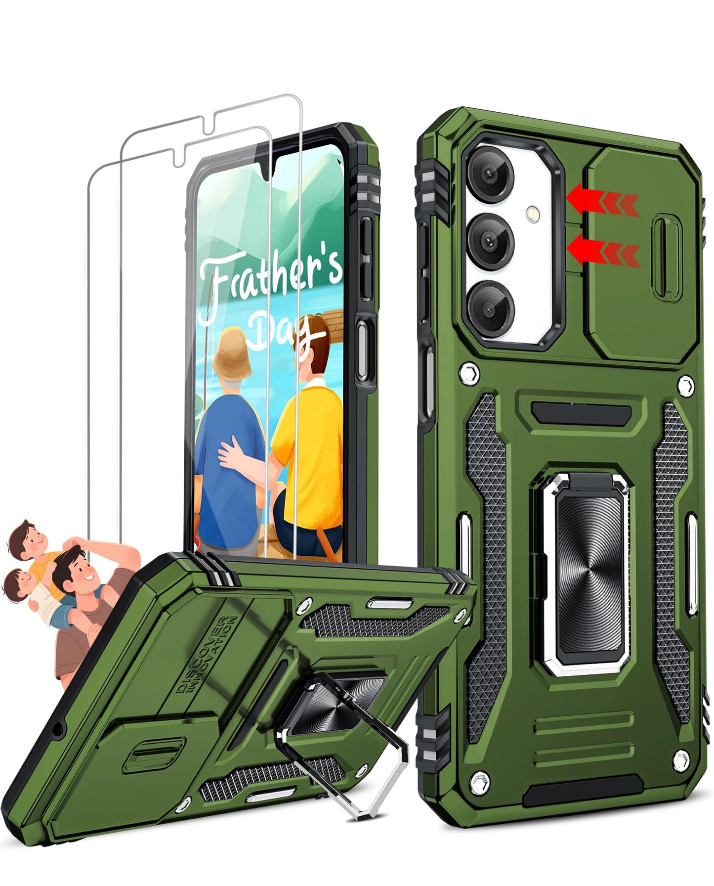 LeYi Samsung S25 FE Case with Camera Cover & Stand
