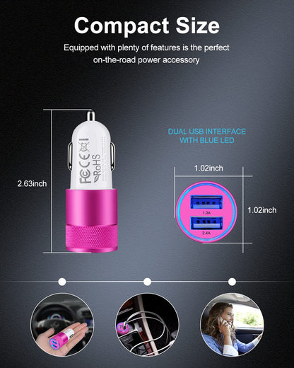 DualBoost Car Charger: Fast 3.4A 2-Pack USB Adapter
