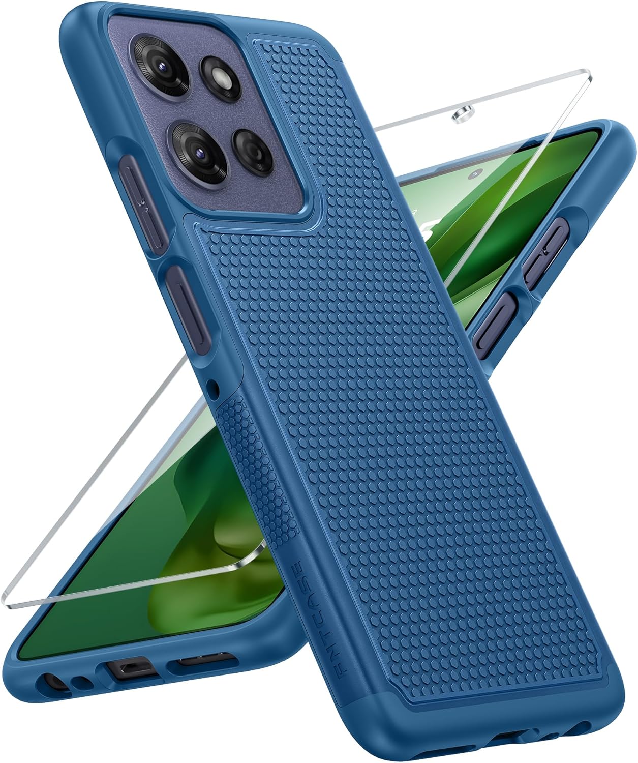 FNTCASE for Galaxy A17/A16 5G Phone Case - Samsung A17 Military Grade Drop Protection, 14ft Drop Tested, Screen Protector Included, Anti-Slip Matte Textured, TPU+PC Dual Layer Shockproof Cover (Black)
