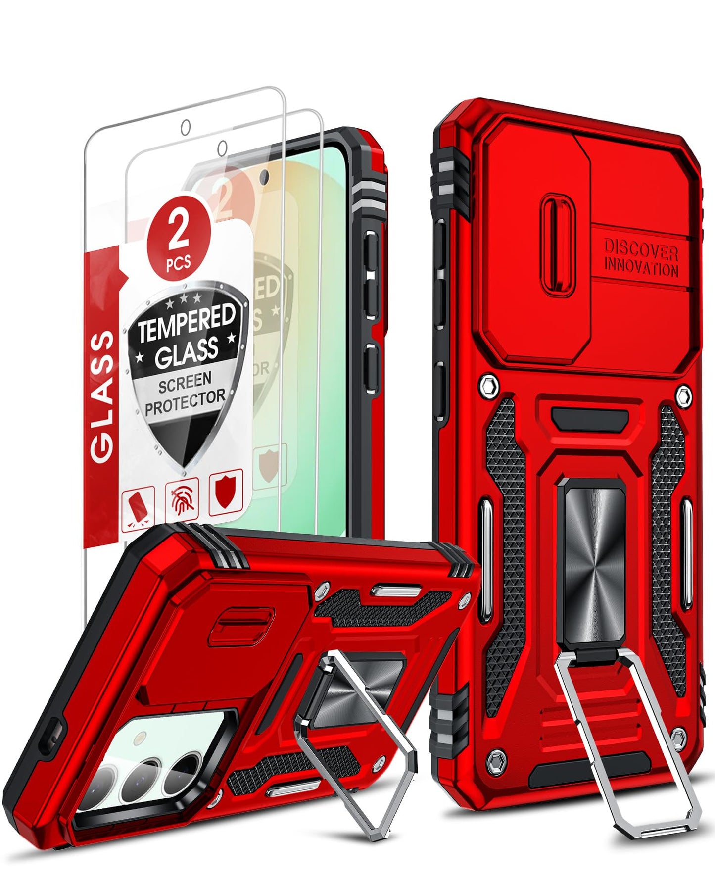 LeYi Samsung S25 FE Case with Camera Cover & Stand