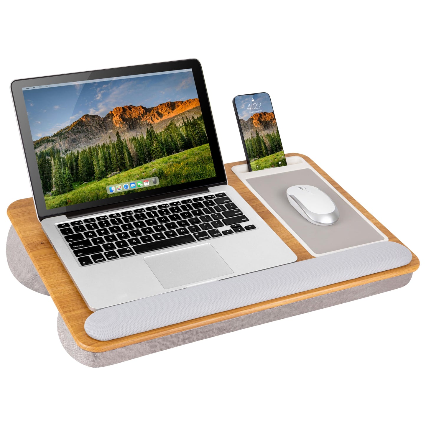PinkComfort Lap Desk: Device Ledge & Phone Holder
