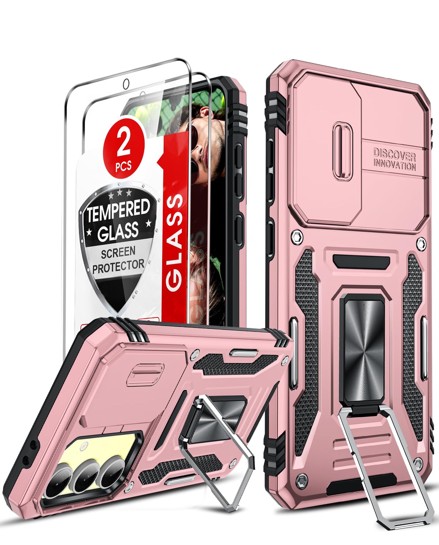 LeYi Samsung S25 FE Case with Camera Cover & Stand