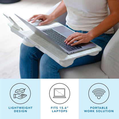 PinkComfort Lap Desk: Device Ledge & Phone Holder