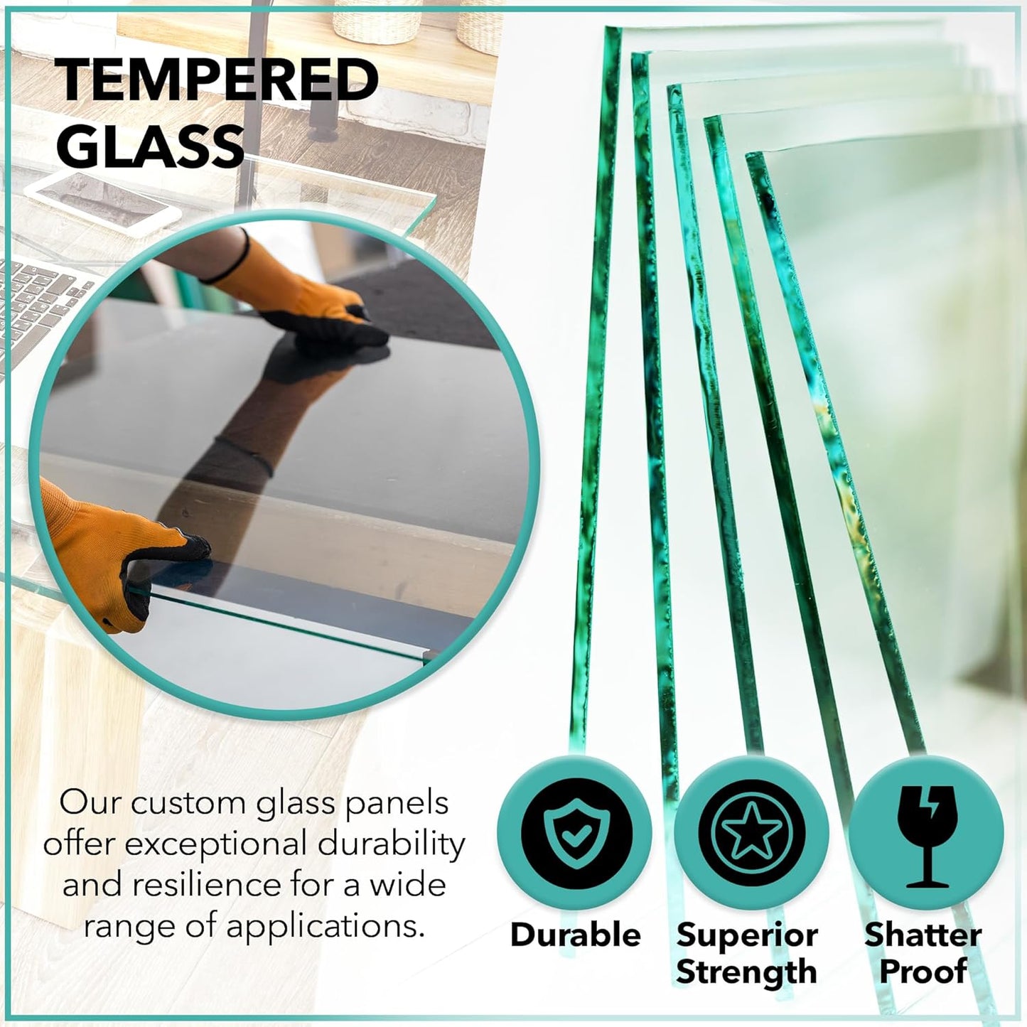 Suncraft Custom Cut Tempered Glass Panels