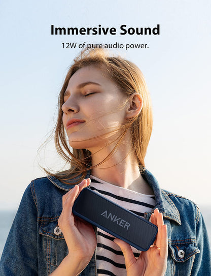 Anker Soundcore 2 Portable Bluetooth Speaker with Stereo Sound, Bluetooth 5, Bassup, IPX7 Waterproof, 24-Hour Playtime, Wireless, Speaker for Home, Outdoors, Travel