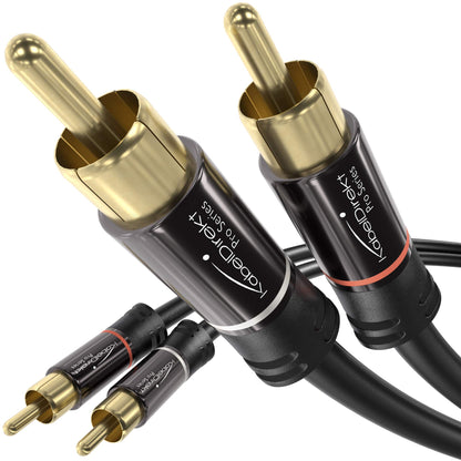 CableDirect – 3ft RCA/Phono Cable, 2 × 2 Plugs, Stereo Audio Cable, Practically Break-Proof & Flawless Sound Quality (coaxial, subwoofer/amp/HiFi & Home Cinema/Blu-ray, Analog & Digital)