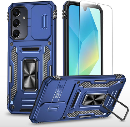 SunStory Phone Case Compatible with Samsung Galaxy A16 5G Case with HD Screen Protector & Slide Camera Cover & Kickstand, [Military-Grade] Phone Case for Samsung A16 (Red)
